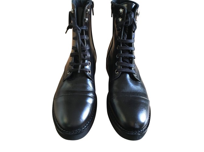 Jonak New lace-up boots Black Leather  ref.93793