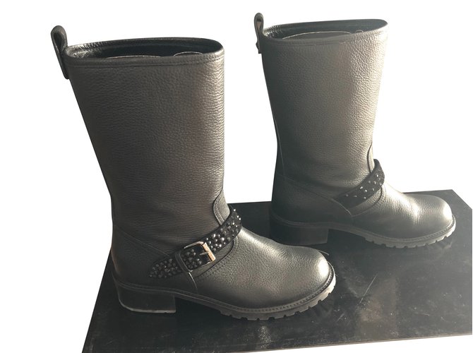Giuseppe Zanotti boots Black Leather  ref.93812