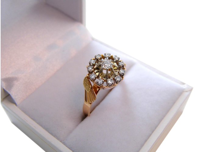 Autre Marque anel alado em ouro amarelo e branco 18k e diamantes Rosa Ouro rosa  ref.94683