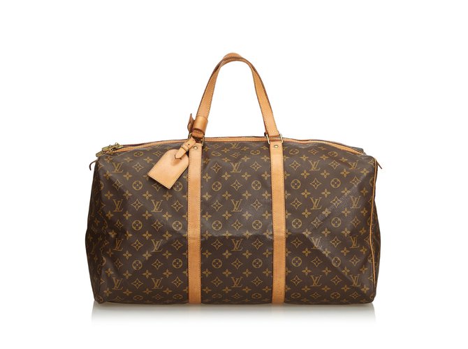 Louis Vuitton Monogram Soft Bag 55 Brown Leather Cloth  ref.94704