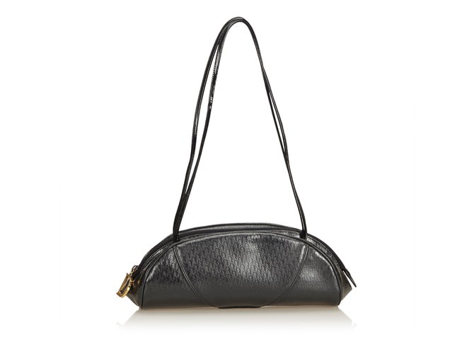 Dior Oblique Patent Leather Shoulder Bag Black  ref.94710