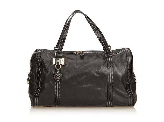 Gucci Leather Duchessa Boston Bag Black  ref.94738