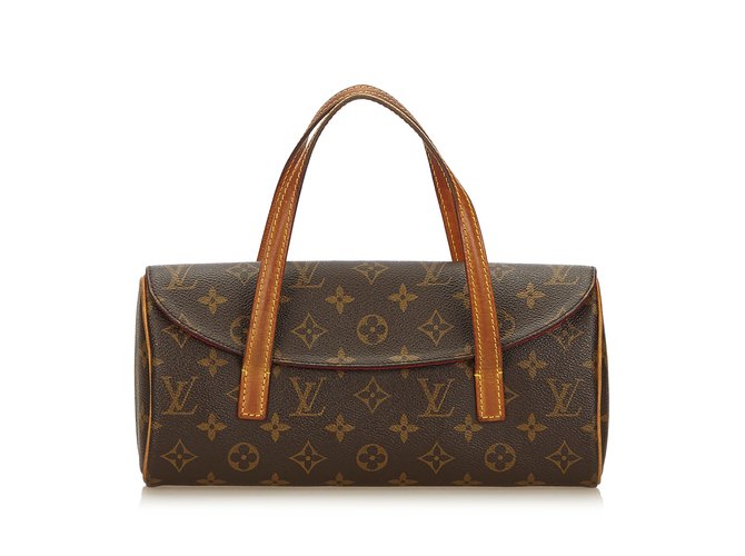 Louis Vuitton Monogram Sonatine Brown Leather Cloth  ref.94752