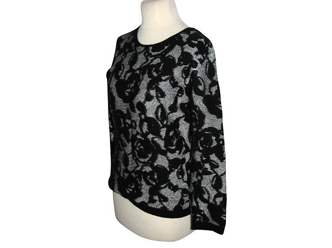 Escada Angora-Mix-Pullover Schwarz Grau 