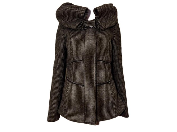Zara Coats, Outerwear Brown Wool  ref.95090