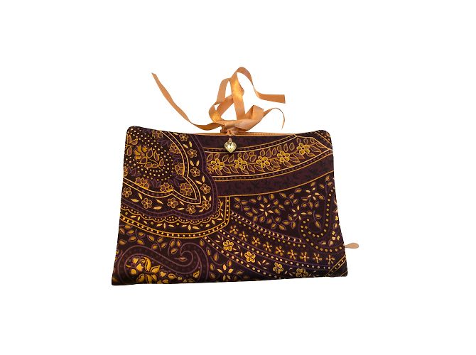 Autre Marque Pochette Lise Charmel Sari de seda dorada Dorado