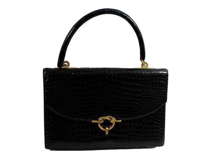 Hermès Cordeliere Black Exotic leather  ref.98226
