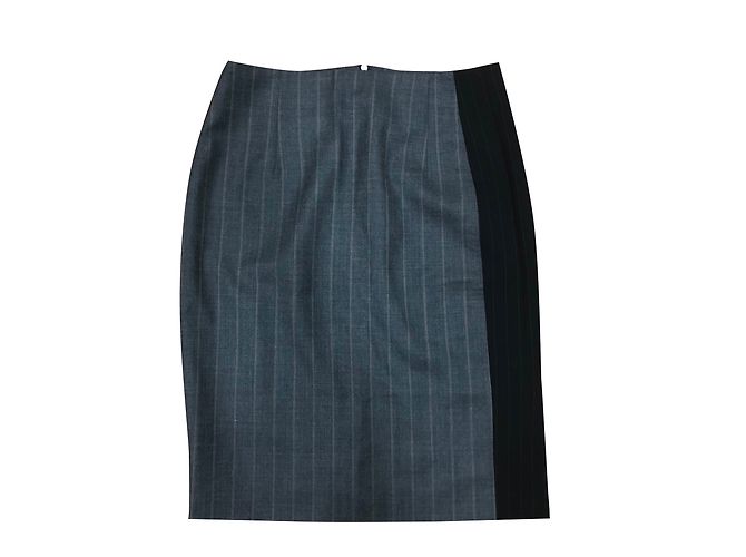 John Richmond Woll Bleistiftrock in Grau mit hoher Taille