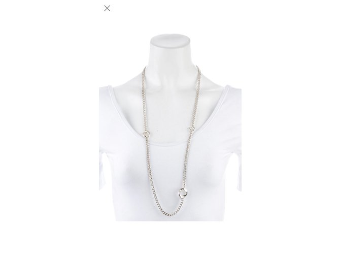Hermès Hermes agora long necklace Silver  ref.98247
