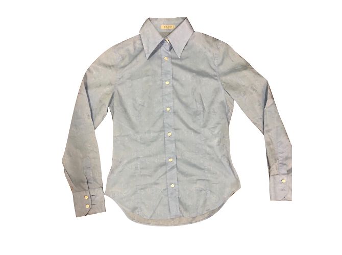 Camicia Etro Slim Fit Blu Cielo in Cotone Blu chiaro
