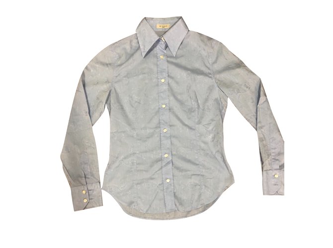 Etro Slim shirt Coton Bleu clair  ref.98253