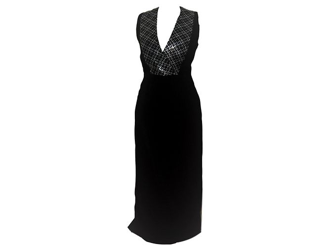 Gerard Darel Langer schwarzer Paillettenkleid