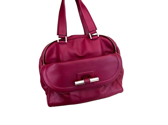 Bolso de mano Jimmy Choo de piel morado Púrpura