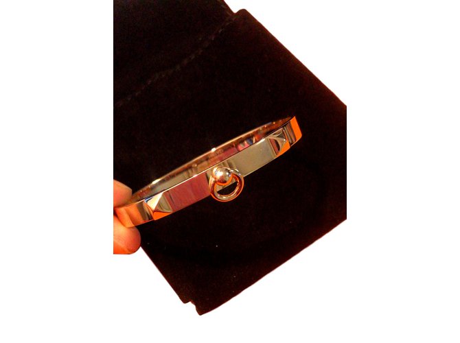 Hermès collier de chien Dourado Ouro rosa  ref.98291