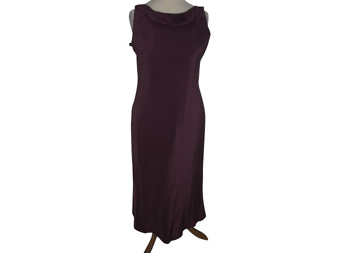 Autre Marque Robe slip en soie violette