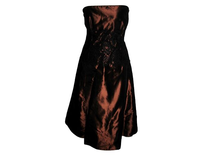 Autre Marque Vestido de cocktail com renda Preto Bronze