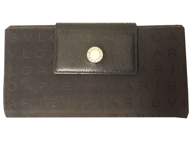 Bulgari Triple leather / canvas shutters Black Cloth  ref.98392