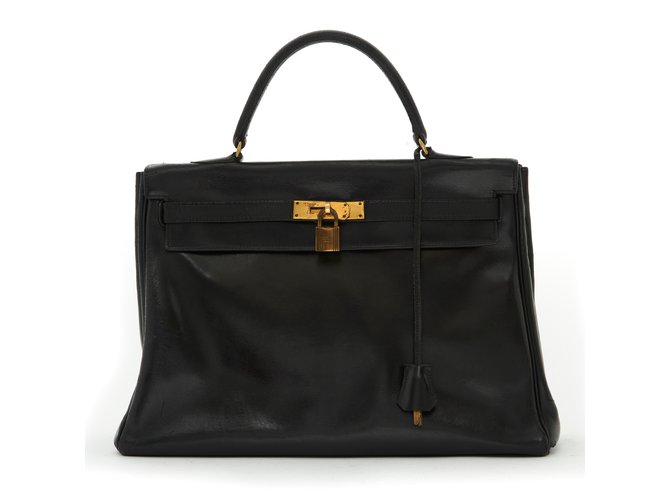 Hermès KELLY 35 SCHWARZ Leder  ref.98451