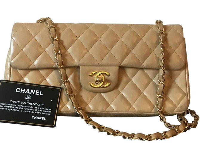 Classique Chanel TIMELESS Cuir Beige  ref.98454