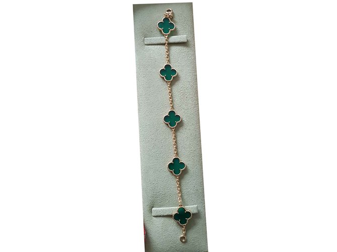 Bracelet Alhambra vintage Van Cleef & Arpels Or jaune Vert Jaune  ref.98457