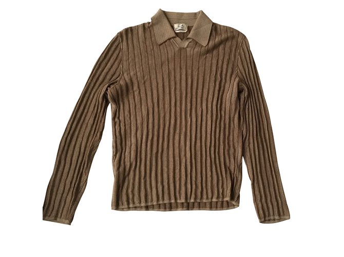 Hermès Sweaters Brown Cotton  ref.98485