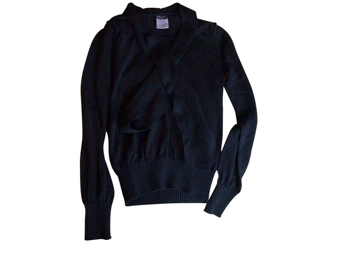Chanel Knitwear Black Wool  ref.98555