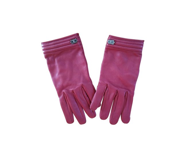 Boy Chanel Gloves Dark red Leather  ref.98557