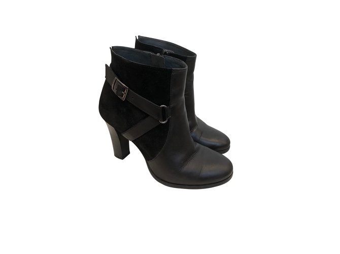 Jonak Boots Black Leather  ref.98568