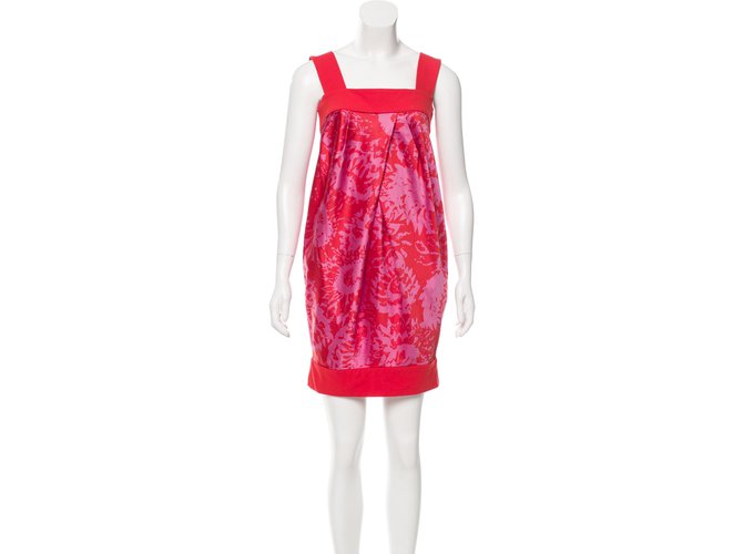 Diane Von Furstenberg Payne ärmelloses Kleid Pink Fuschia Seide Elasthan Nylon  ref.98612
