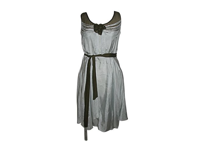 Diane Von Furstenberg Vintage Kleid aus Seide mit Quasten Hellgrün