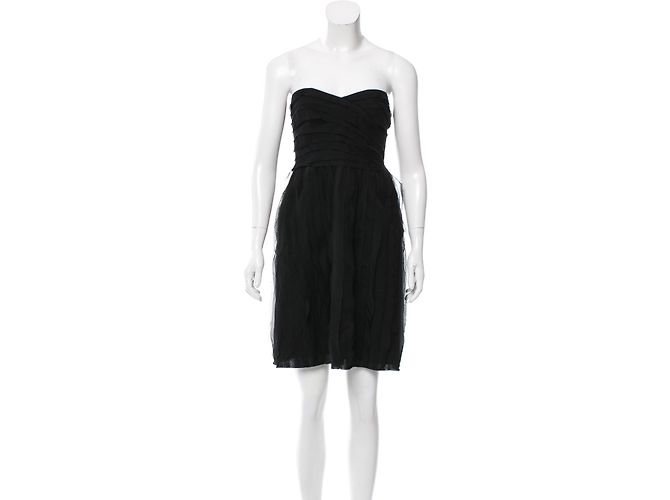 Abito Kari nero in seta Diane von Furstenberg senza spalline