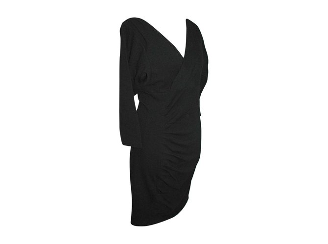 Diane Von Furstenberg DvF Basuto abito nero misto lana Viscosa Elastan Poliammide  ref.98621