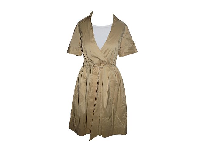 Diane Von Furstenberg DvF Vintage Hemdkleid Beige Hellbraun