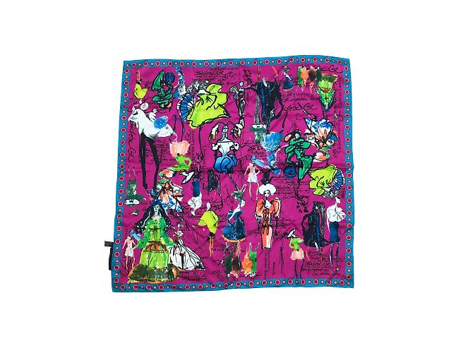 Hermès Sciarpa Christian Lacroix Rosa Seta