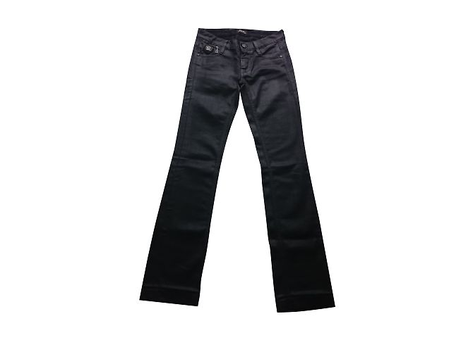 Vaqueros Ra-re de denim negro de corte recto XS