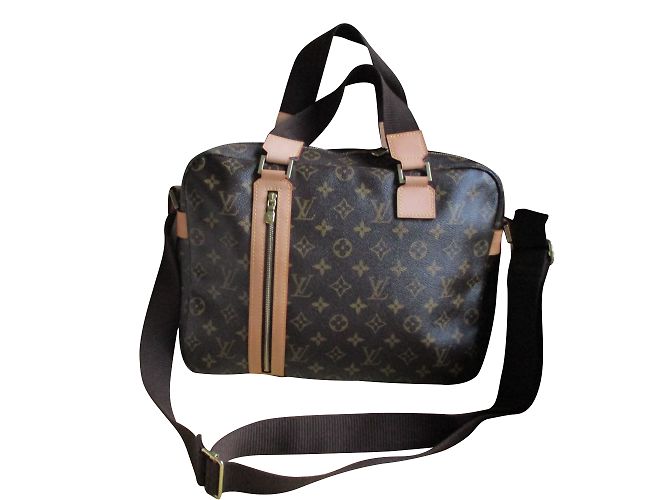 Sac, porte document, cartable, sac de voyage, laptop case, Louis Vuitton Marron