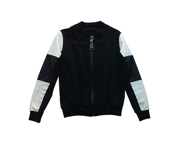 Sudadera Jijil Negra de Algodón con Insertos de Piel Artificial Negro