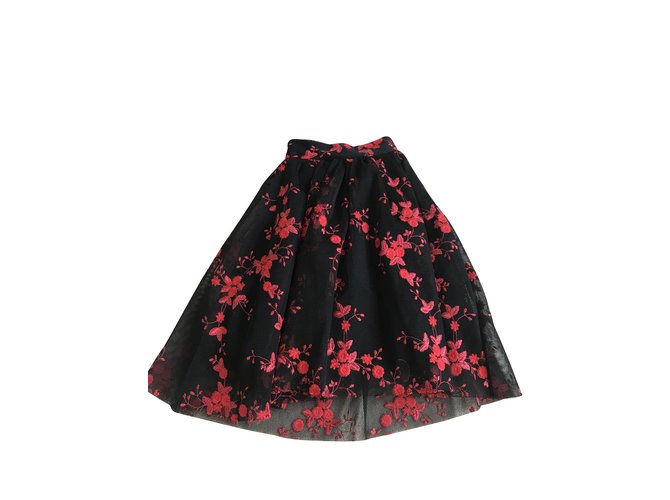 Maje Skirts Black Red Tulle  ref.98736