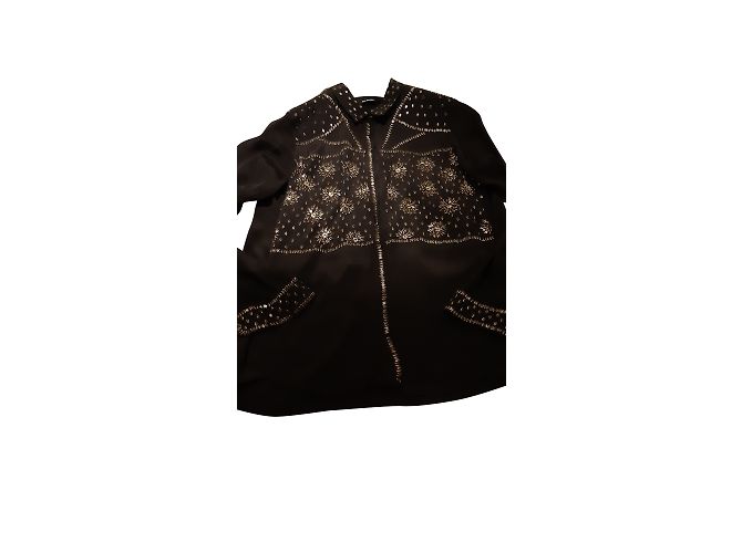 The Kooples Schwarzes Baumwollhemd M