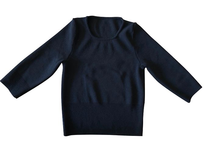 Autre Marque kurzer Pullover mit 3/4 Ärmeln Schwarz 