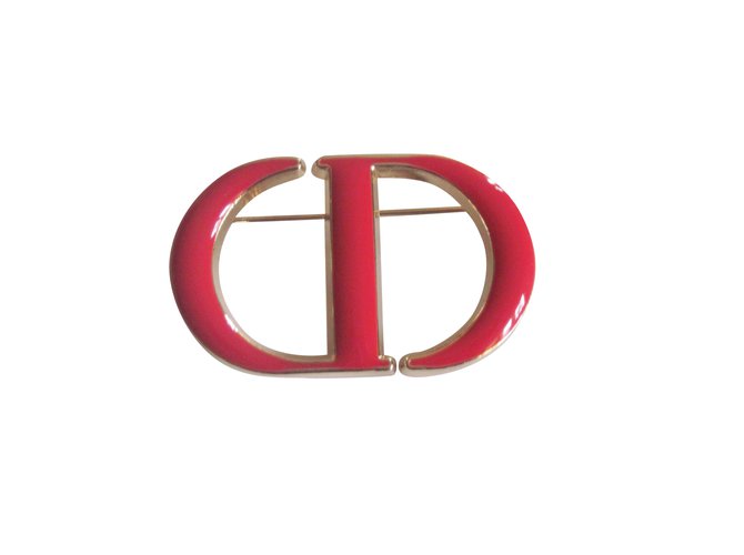 Spilla Dior Rosso Metallo  ref.98782