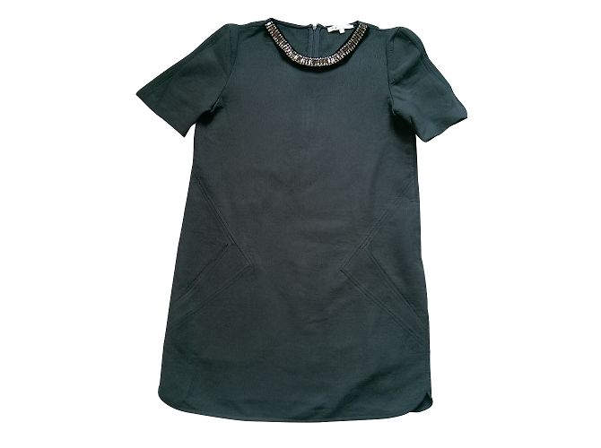 Vestido corto Maje gris de algodón y viscosa