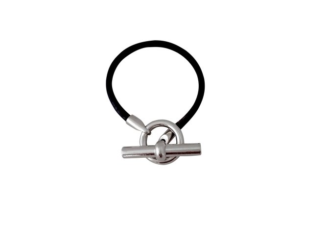 Hermès Armbänder Schwarz Leder  ref.98832