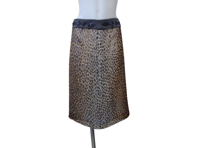 Dolce & Gabbana die Röcke Leopardenprint Seide  ref.98942