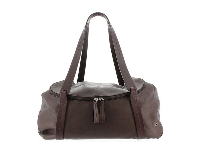 Autre Marque Leather Duffle Bag Brown Dark brown  ref.98974