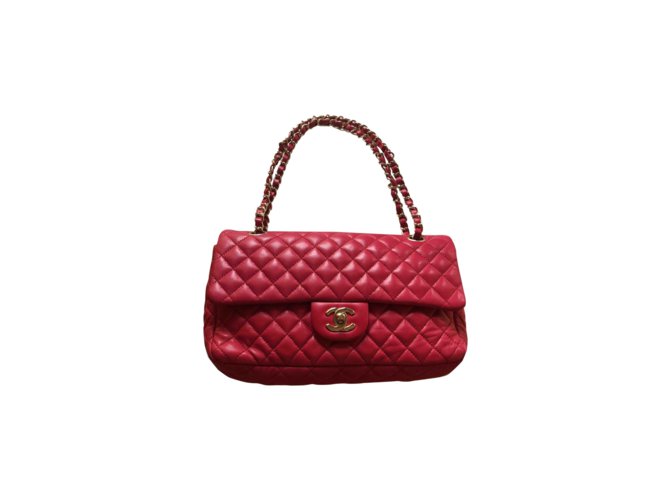 Chanel Zeitlose Klappe Pink Leder  ref.98997