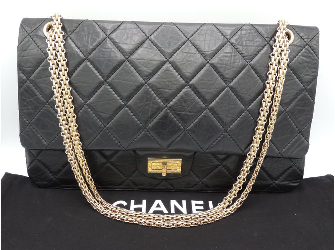 Chanel 2.55 Maxi Jumbo 50Rare birthday! Black Leather ref.99010 - Joli  Closet
