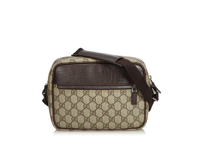 Borsa a tracolla Guccissima Marrone Beige Marrone scuro Pelle Plastica  ref.99026 - Joli Closet