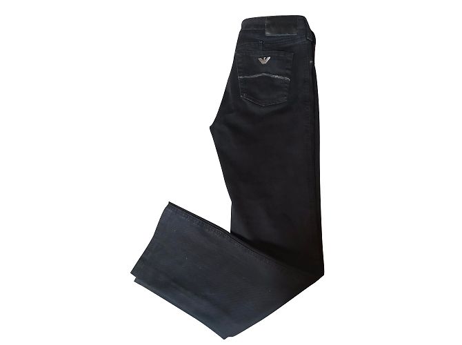 Armani Jeans Vaqueros Armani Negros de Algodón Talla 36