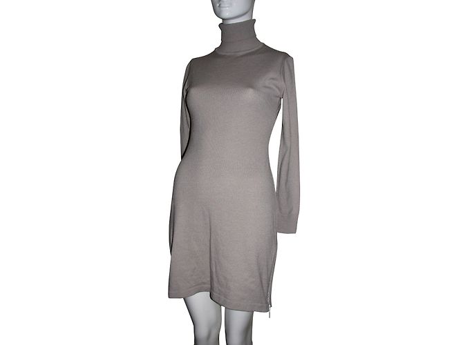 Autre Marque Pulloverkleid mit Rollkragen Grau